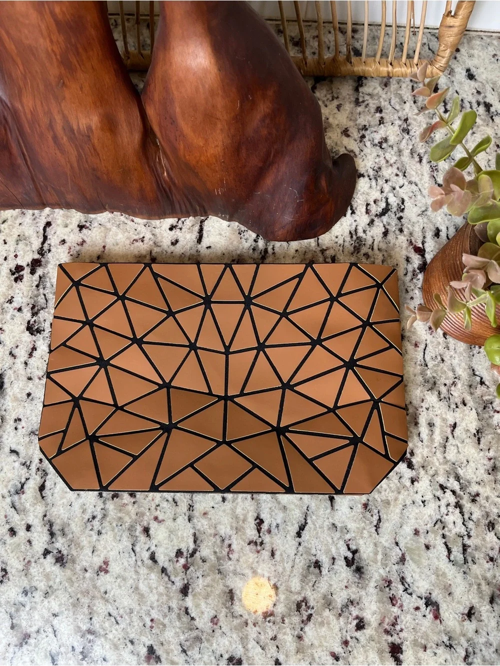 Patrizia Luca Geometric Tan Crossbody Bag